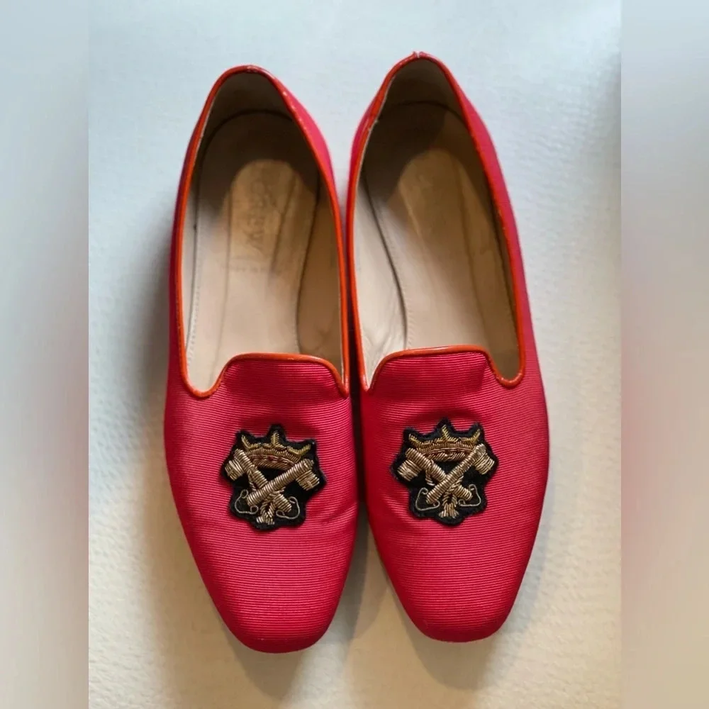 Red Smoking Slippers with Appliqué J. crew